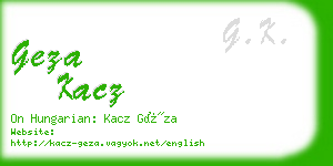 geza kacz business card